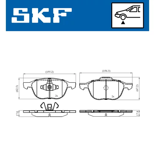 Sada brzdových platničiek kotúčovej brzdy VKBP 80329 /SKF/ - obr. 1