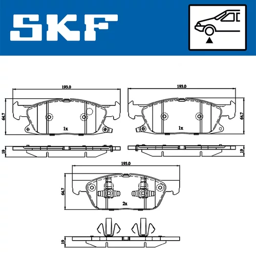 Sada brzdových platničiek kotúčovej brzdy VKBP 80433 A /SKF/ - obr. 1