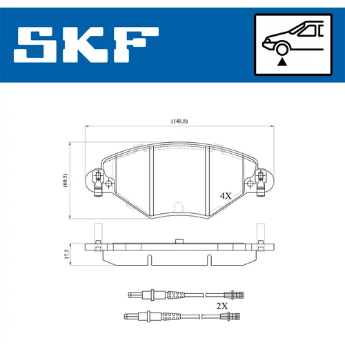 Sada brzdových platničiek kotúčovej brzdy VKBP 80463 E /SKF/ - obr. 1