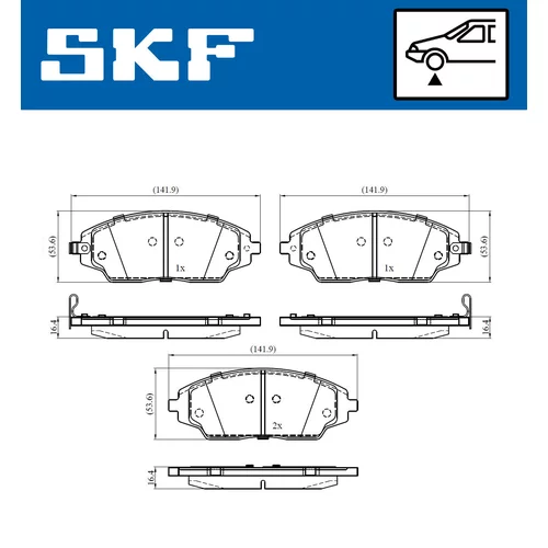 Sada brzdových platničiek kotúčovej brzdy VKBP 80515 A /SKF/ - obr. 1