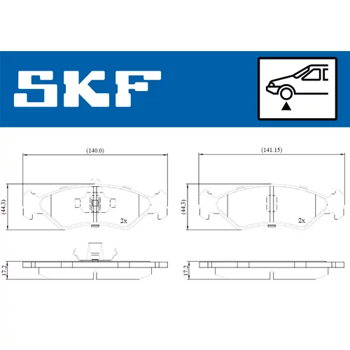 Sada brzdových platničiek kotúčovej brzdy VKBP 80550 /SKF/ - obr. 1