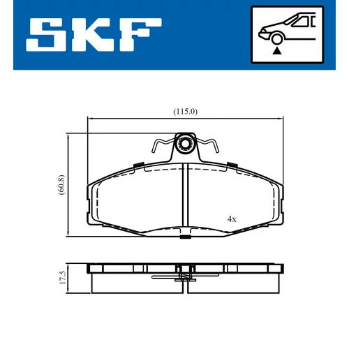 Sada brzdových platničiek kotúčovej brzdy VKBP 80745 /SKF/ - obr. 1