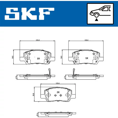 Sada brzdových platničiek kotúčovej brzdy VKBP 81363 A /SKF/ - obr. 1