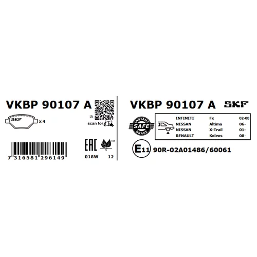 Sada brzdových platničiek kotúčovej brzdy VKBP 90107 A /SKF/ - obr. 7