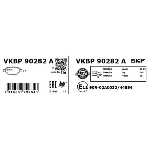 Sada brzdových platničiek kotúčovej brzdy VKBP 90282 A /SKF/ - obr. 2