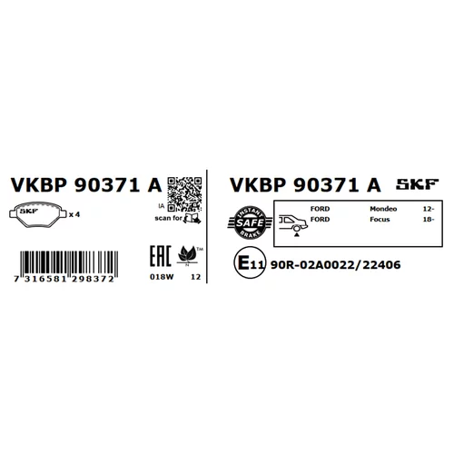 Sada brzdových platničiek kotúčovej brzdy VKBP 90371 A /SKF/ - obr. 7