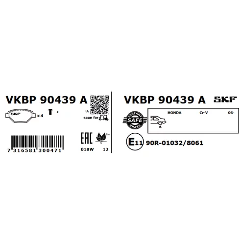 Sada brzdových platničiek kotúčovej brzdy VKBP 90439 A /SKF/ - obr. 2