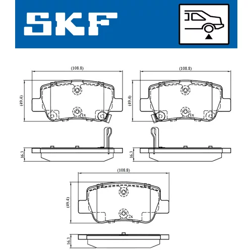 Sada brzdových platničiek kotúčovej brzdy VKBP 90458 A /SKF/ - obr. 1