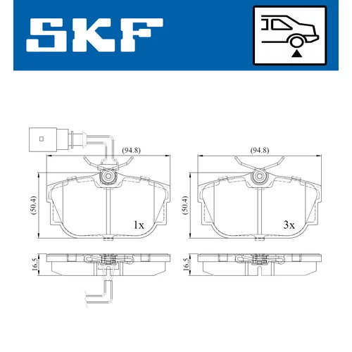 Sada brzdových platničiek kotúčovej brzdy VKBP 90493 E /SKF/ - obr. 1