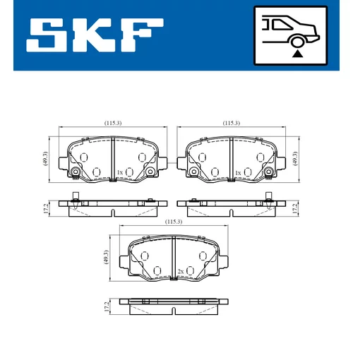 Sada brzdových platničiek kotúčovej brzdy VKBP 90569 A /SKF/ - obr. 1