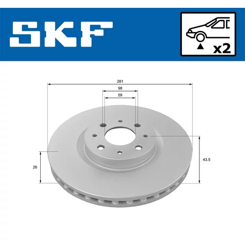 Brzdový kotúč VKBD 80225 V2 /SKF/ - obr. 1