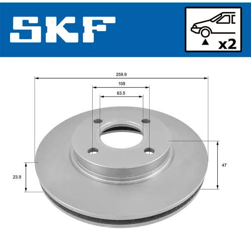 Brzdový kotúč VKBD 80365 V2 /SKF/ - obr. 1