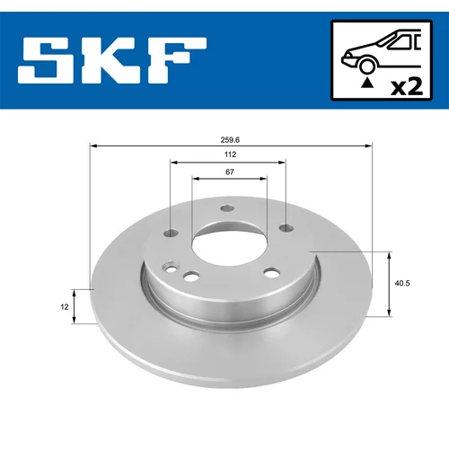 Brzdový kotúč VKBD 80396 S2 /SKF/ - obr. 1