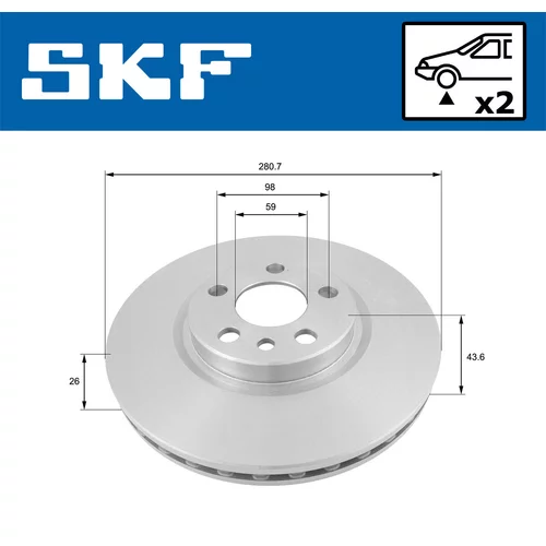 Brzdový kotúč VKBD 80400 V2 /SKF/ - obr. 1