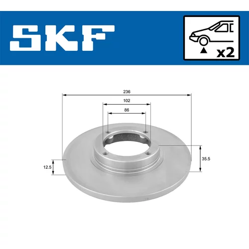 Brzdový kotúč VKBD 80600 S2 /SKF/ - obr. 1