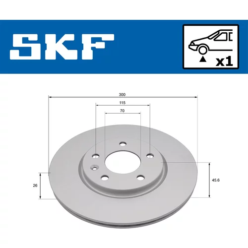 Brzdový kotúč SKF VKBD 81365 V1