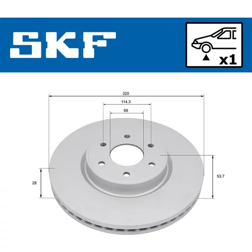 Brzdový kotúč SKF VKBD 81373 V1