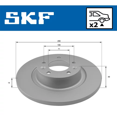 Brzdový kotúč VKBD 90034 S2 /SKF/ - obr. 1