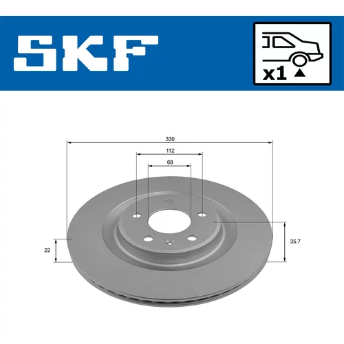 Brzdový kotúč VKBD 90243 V1 /SKF/ - obr. 1