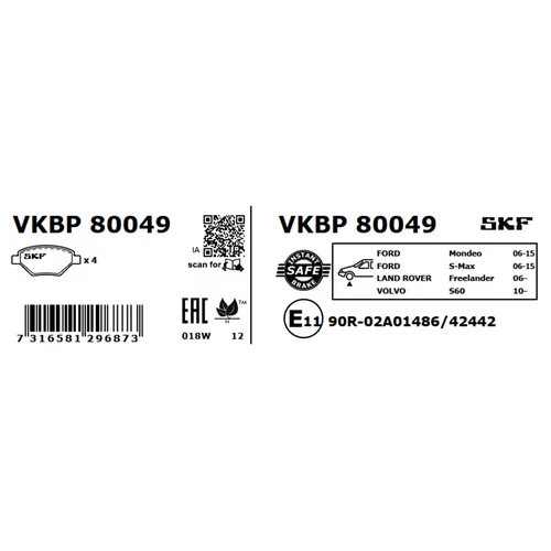 Sada brzdových platničiek kotúčovej brzdy VKBP 80049 /SKF/ - obr. 7