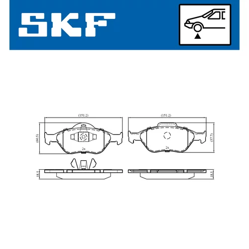 Sada brzdových platničiek kotúčovej brzdy VKBP 80125 /SKF/ - obr. 1