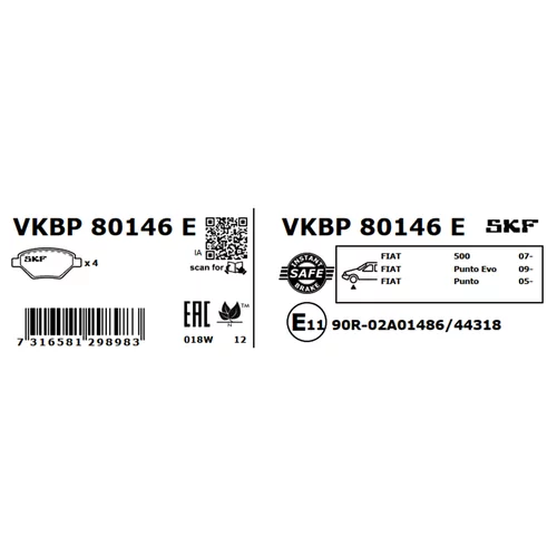 Sada brzdových platničiek kotúčovej brzdy VKBP 80146 E /SKF/ - obr. 2