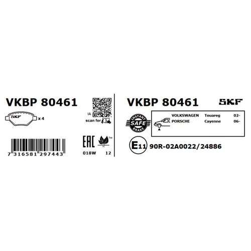Sada brzdových platničiek kotúčovej brzdy VKBP 80461 /SKF/ - obr. 6