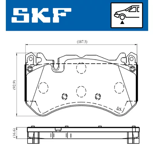 Sada brzdových platničiek kotúčovej brzdy VKBP 80643 E /SKF/ - obr. 1