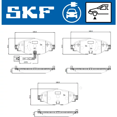 Sada brzdových platničiek kotúčovej brzdy VKBP 85007 EV /SKF/ - obr. 1