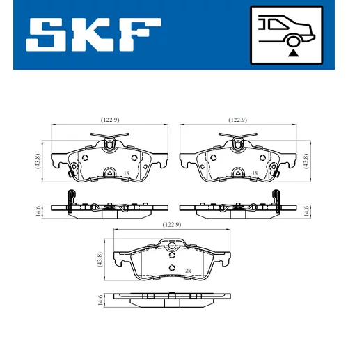 Sada brzdových platničiek kotúčovej brzdy VKBP 90368 A /SKF/ - obr. 1
