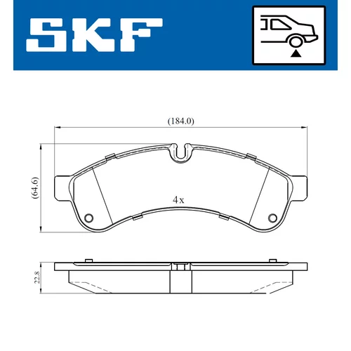 Sada brzdových platničiek kotúčovej brzdy VKBP 90534 /SKF/ - obr. 1
