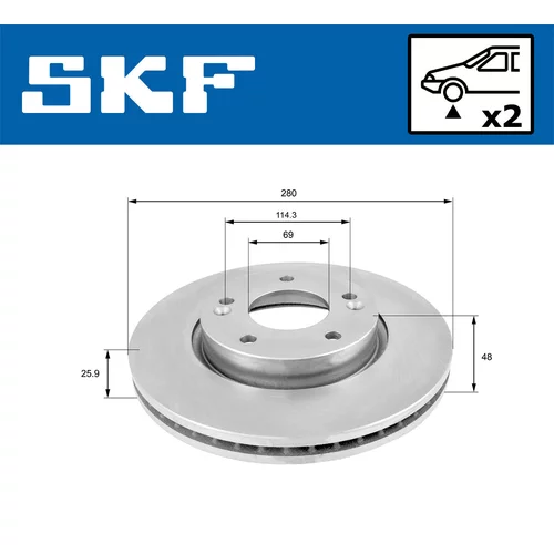 Brzdový kotúč VKBD 80029 V2 /SKF/ - obr. 1