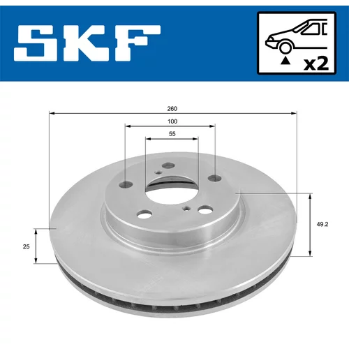 Brzdový kotúč VKBD 80818 V2 /SKF/ - obr. 1