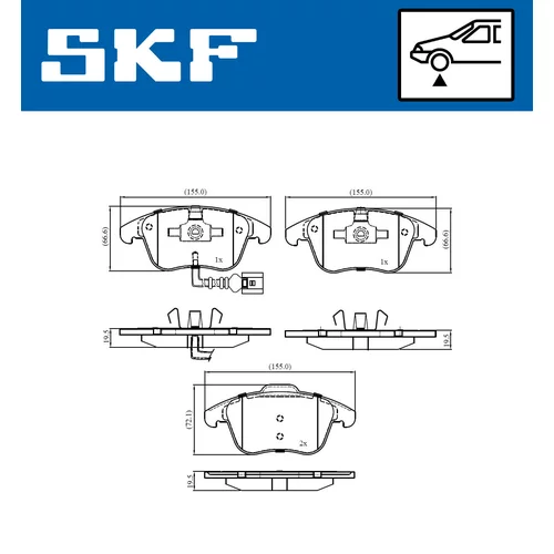 Sada brzdových platničiek kotúčovej brzdy VKBP 80073 E /SKF/ - obr. 5