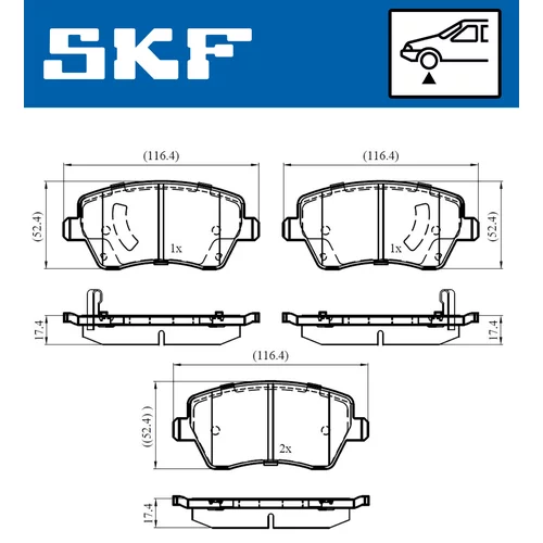 Sada brzdových platničiek kotúčovej brzdy VKBP 80182 A /SKF/ - obr. 1