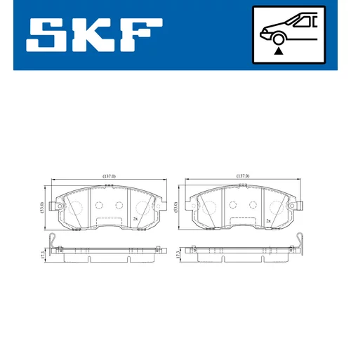 Sada brzdových platničiek kotúčovej brzdy VKBP 80197 A /SKF/ - obr. 1
