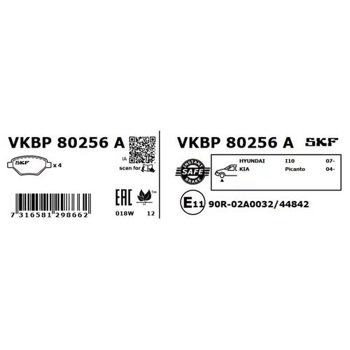 Sada brzdových platničiek kotúčovej brzdy VKBP 80256 A /SKF/ - obr. 2