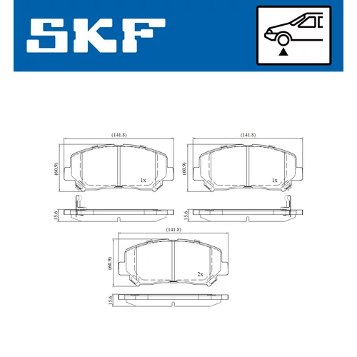 Sada brzdových platničiek kotúčovej brzdy VKBP 80406 A /SKF/ - obr. 1