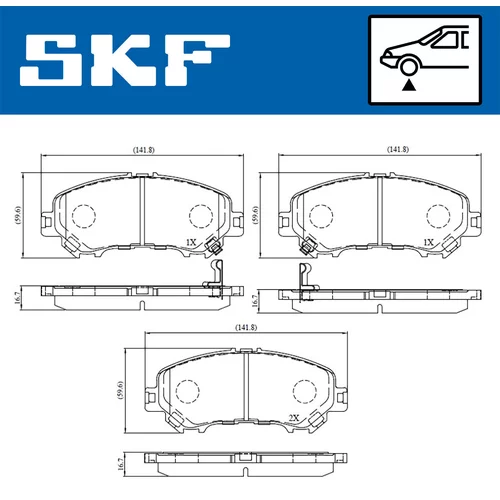 Sada brzdových platničiek kotúčovej brzdy VKBP 80557 A /SKF/ - obr. 1