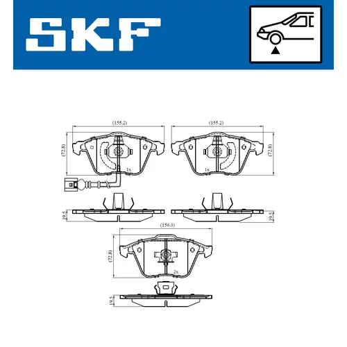 Sada brzdových platničiek kotúčovej brzdy VKBP 80594 E /SKF/ - obr. 1