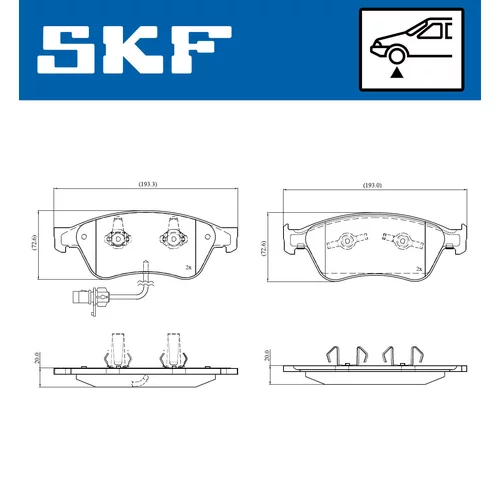 Sada brzdových platničiek kotúčovej brzdy VKBP 81045 E /SKF/ - obr. 1