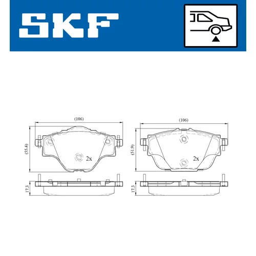 Sada brzdových platničiek kotúčovej brzdy VKBP 90094 /SKF/ - obr. 6