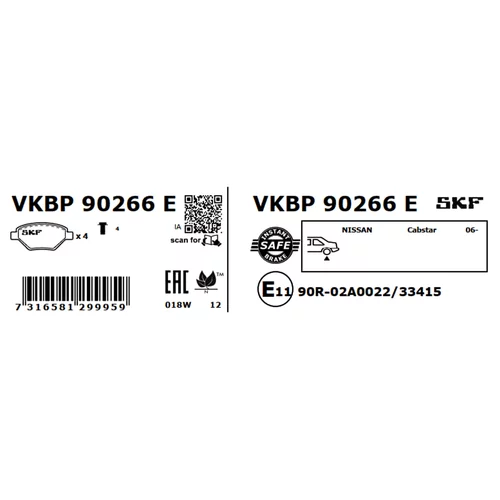 Sada brzdových platničiek kotúčovej brzdy VKBP 90266 E /SKF/ - obr. 7