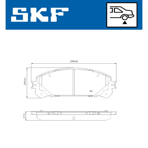 Sada brzdových platničiek kotúčovej brzdy VKBP 90552 A /SKF/ - obr. 6