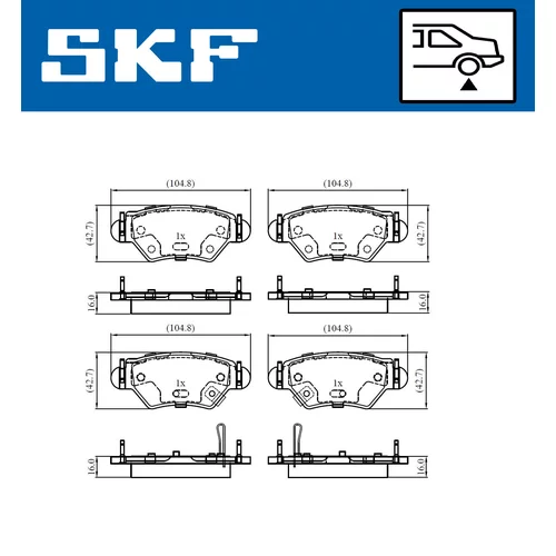 Sada brzdových platničiek kotúčovej brzdy VKBP 90806 A /SKF/ - obr. 1
