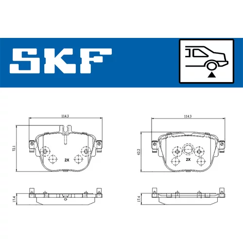Sada brzdových platničiek kotúčovej brzdy VKBP 91307 /SKF/ - obr. 1