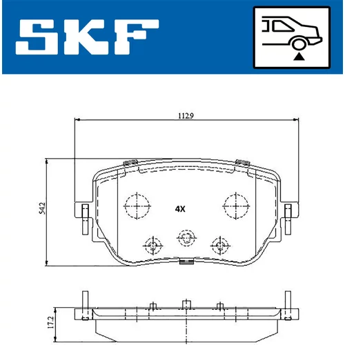 Sada brzdových platničiek kotúčovej brzdy VKBP 91382 /SKF/ - obr. 1
