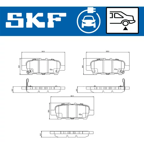 Sada brzdových platničiek kotúčovej brzdy VKBP 95005 EV /SKF/ - obr. 1