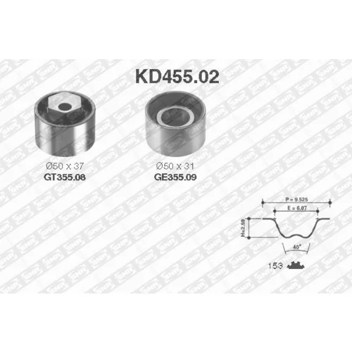 Sada ozubeného remeňa SNR KD455.02
