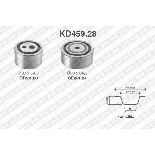 Sada ozubeného remeňa SNR KD459.28